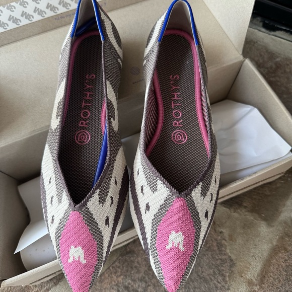 NIB Rothy's The Point Moroccan Rose Pink and Taupe Flats RETIRED - Picture 2 of 9